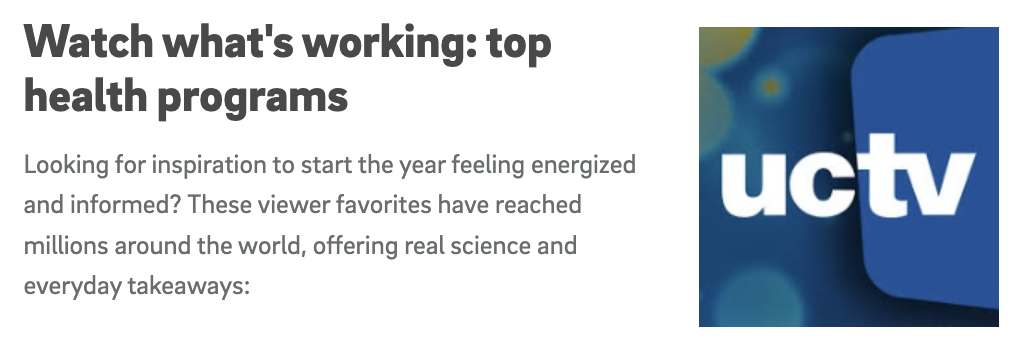 UCTV best of Health and Science